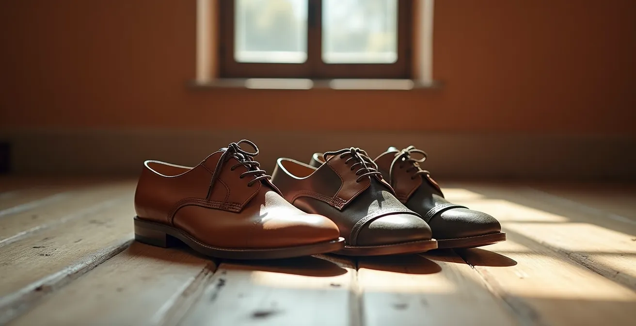 Comparación visual del desgaste en zapatos de diferente calidad tras meses de uso