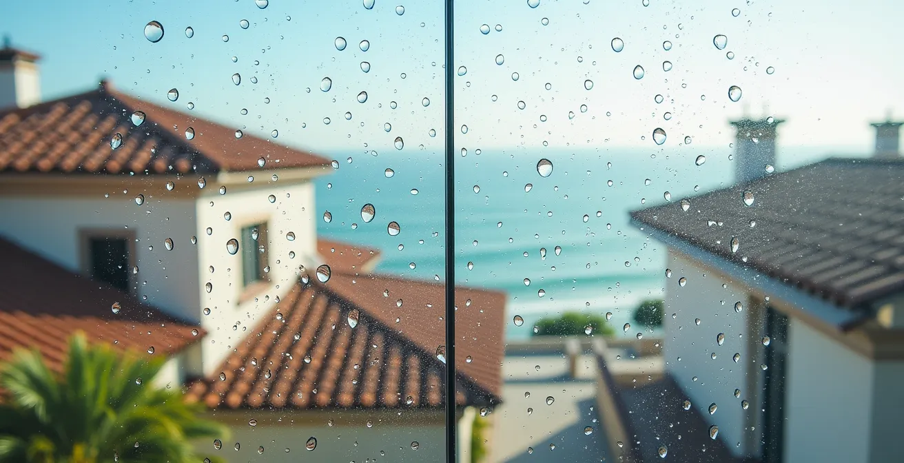 Representación visual del gradiente de humedad con ácido hialurónico en ambiente seco versus húmedo