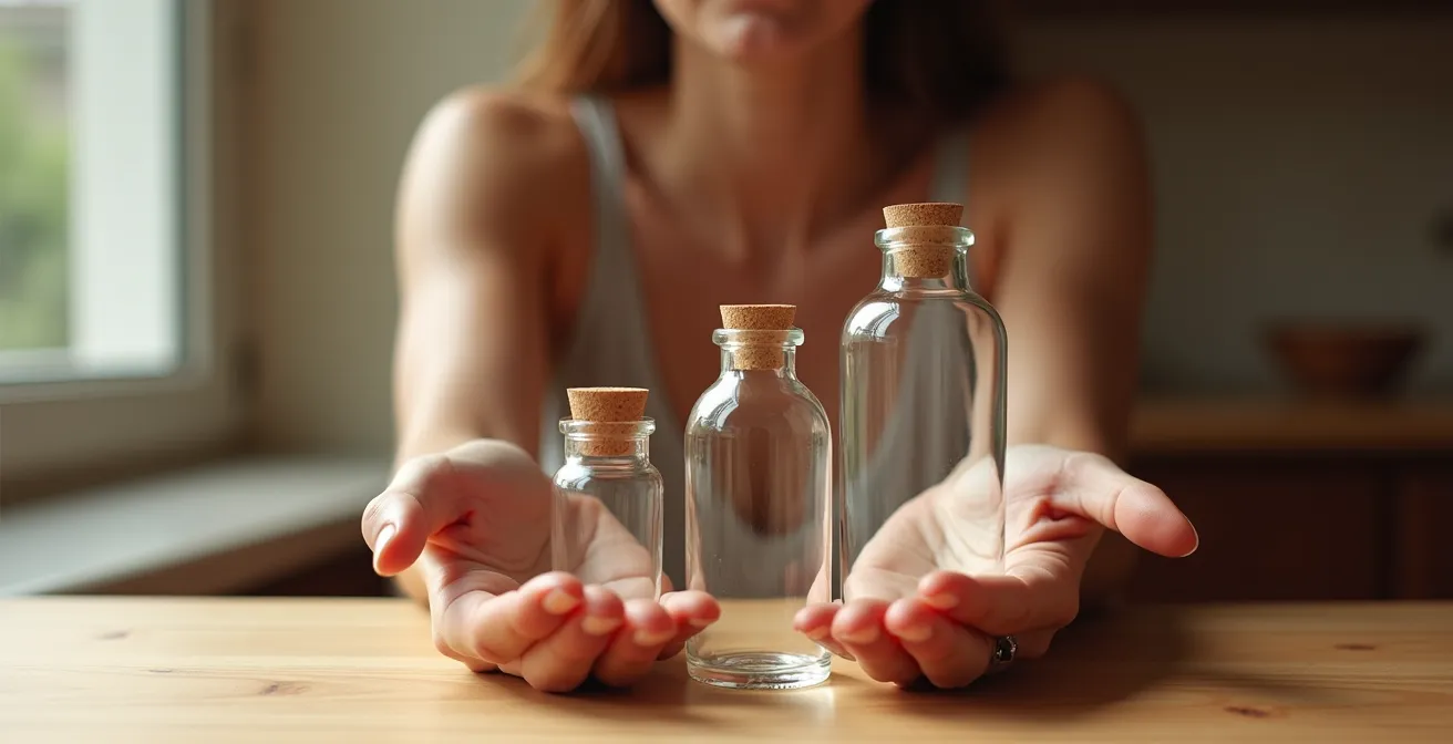 Enfoque minimalista de cuidado facial con productos esenciales