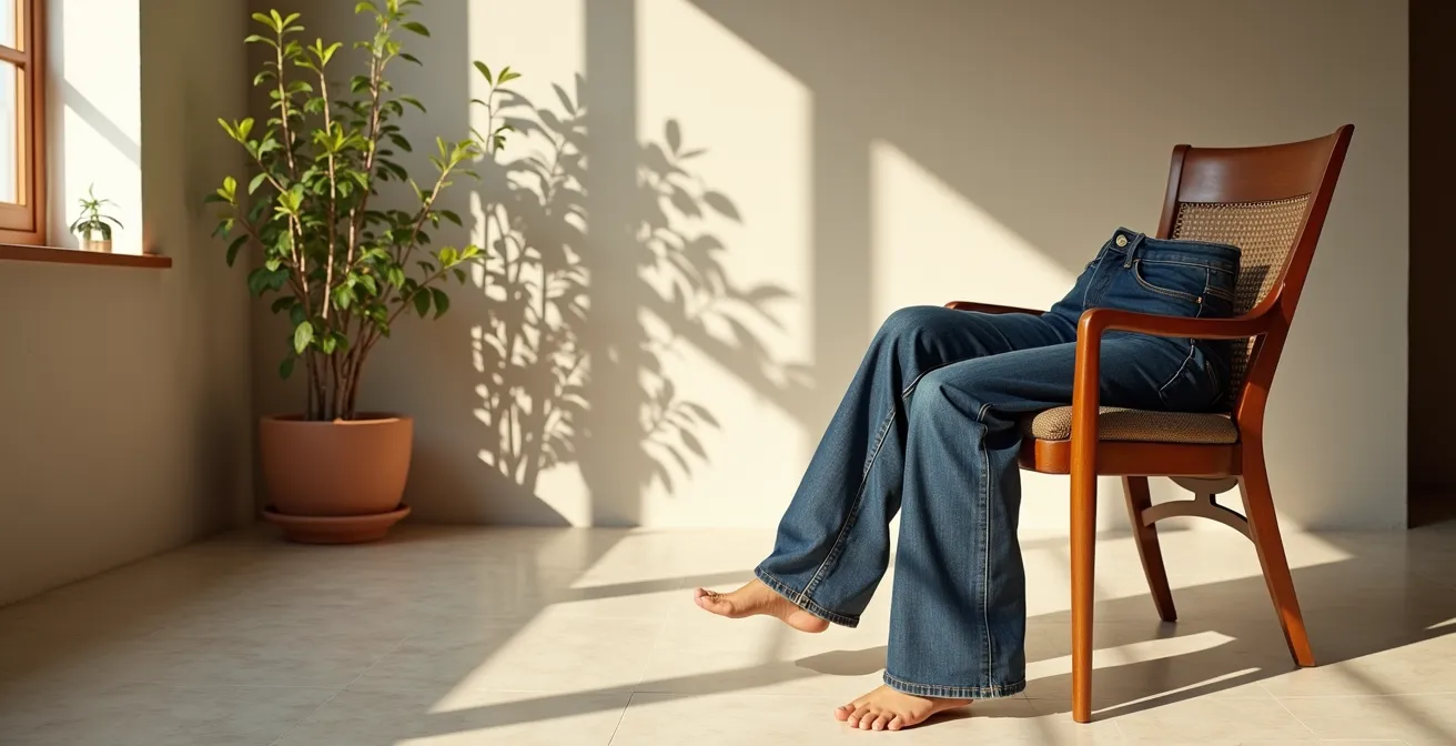 Evolución visual del proceso de adaptación de unos vaqueros selvedge durante 30 días de uso